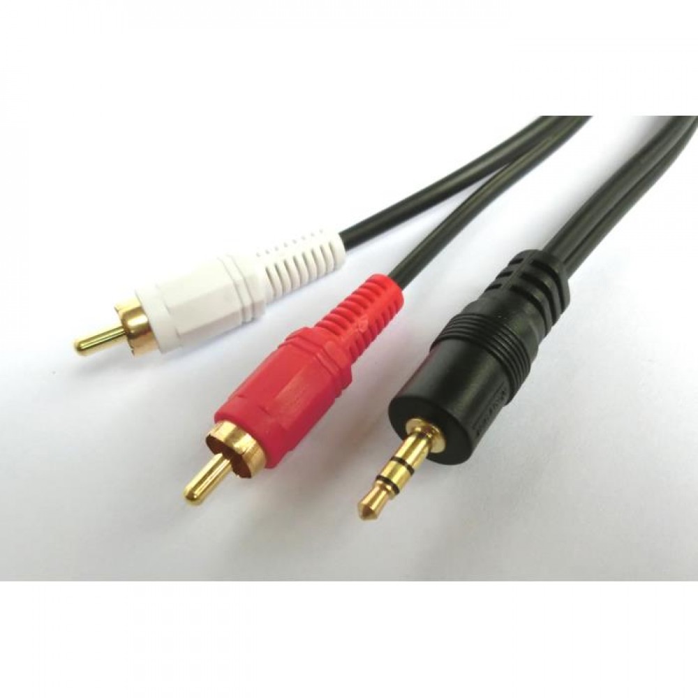Cable Audio 3.5mm M/2xRCA M 5m Aculine AU-014 - 5201964095636 Cable Audio 3.5mm M/2xRCA M 5m Aculine AU-014 - 5201964095636