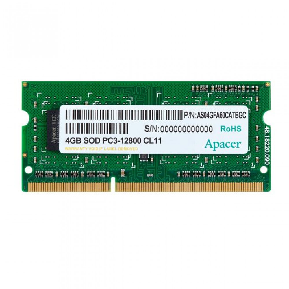 Memory 4GB 1600MHz CL11 DDR3 SODIMM Apacer RP - 471238990002 Memory 4GB 1600MHz CL11 DDR3 SODIMM Apacer RP - 471238990002
